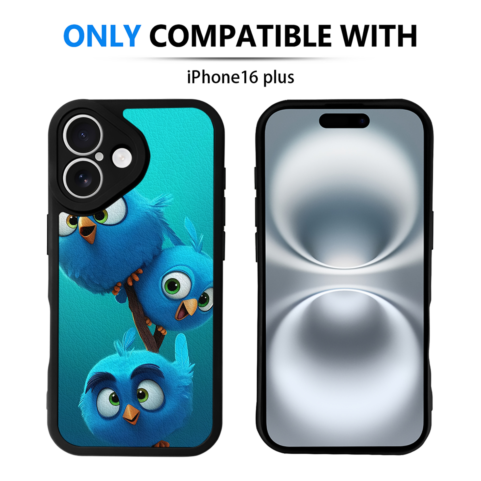 （画像用） Angry Birds アングリーバード 【iPhone 16シリーズ対応】シリコンスマホケース（レザー調） 材質：シリコン